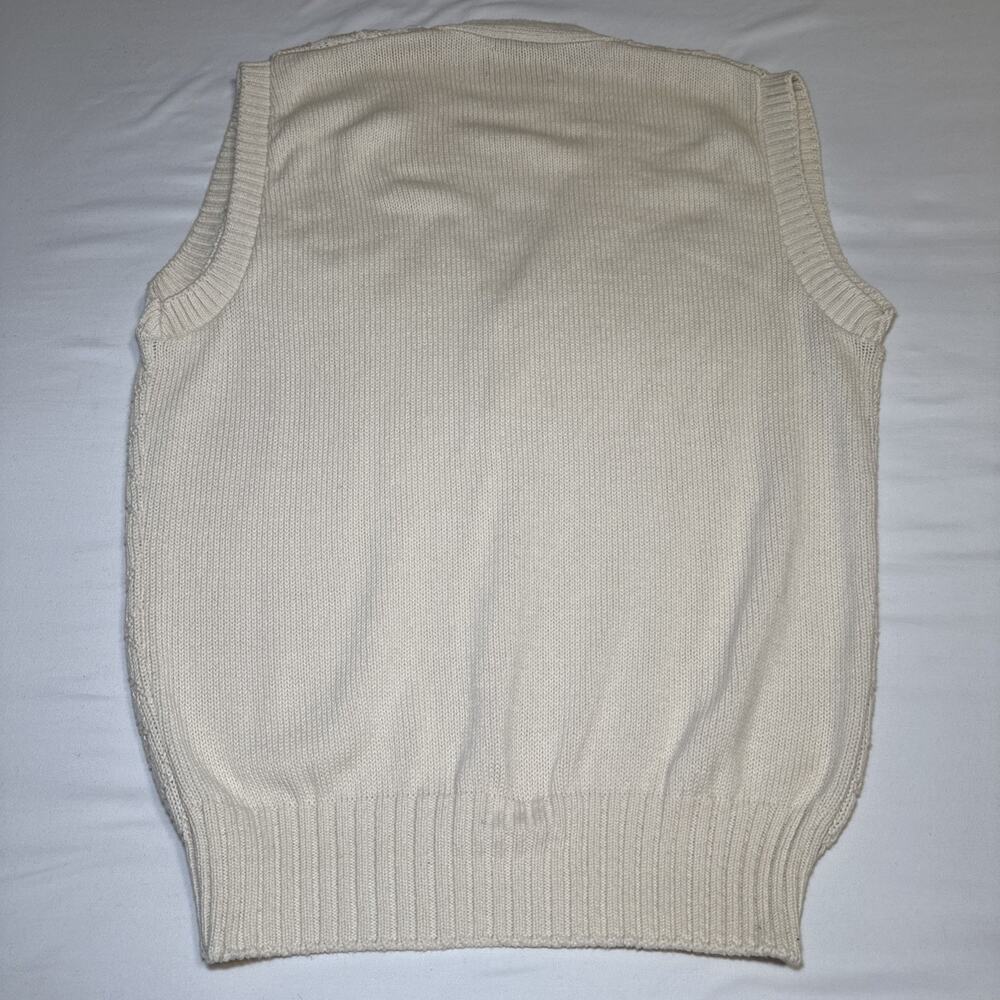 Vintage Jantzen Mens XL Vest 80s Natural Cable Knit Button Cardigan Sweater NWT - Picture 11 of 12